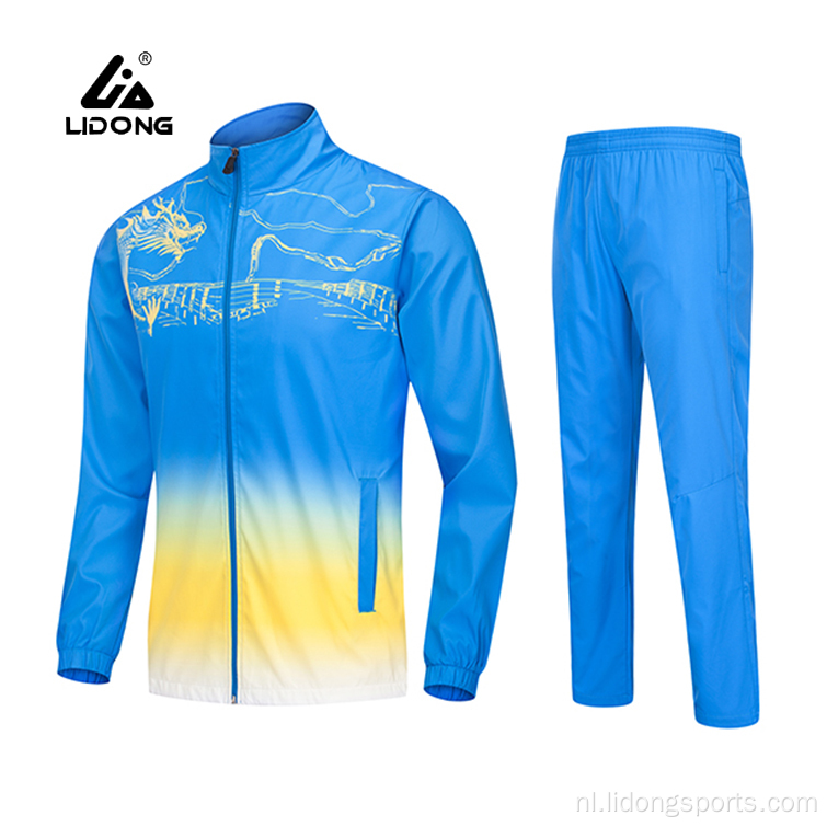 Groothandel nieuwste ontwerpmode rood en blauw tracksuit