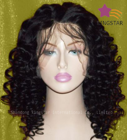 100% Human Hair Kinky Straight Full Lace Wigs (kshflw023)