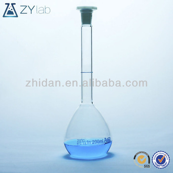 Volumetric Flask graduated one mark with ground-in glass stopper or plastic stopper glassware