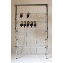 MDF  Metal Chrome Slanted Wine  Wine Rack