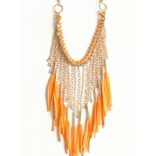 Gold plated fashion tassel necklace for lady dress
