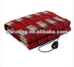 100% Polyester Car Safe Thermostat Electric Protable Heated Blanket