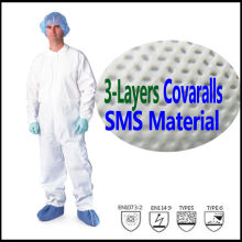 SMS Disposable Coverall Protective Clothing with color