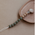 Natural Beech Wood Silicone Pacifier Chains Pacifier Clips