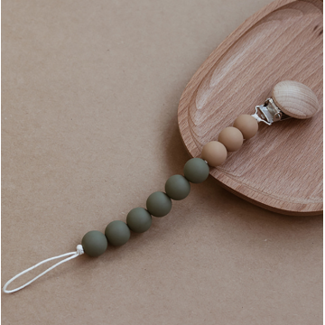 Natuurlijke Beech Wood Silicone Fopperken Kettingen Pacifier Clips