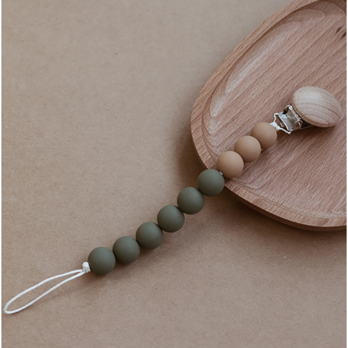 Natural Beech Wood Silicone Pacifier Chains Pacifier Clips