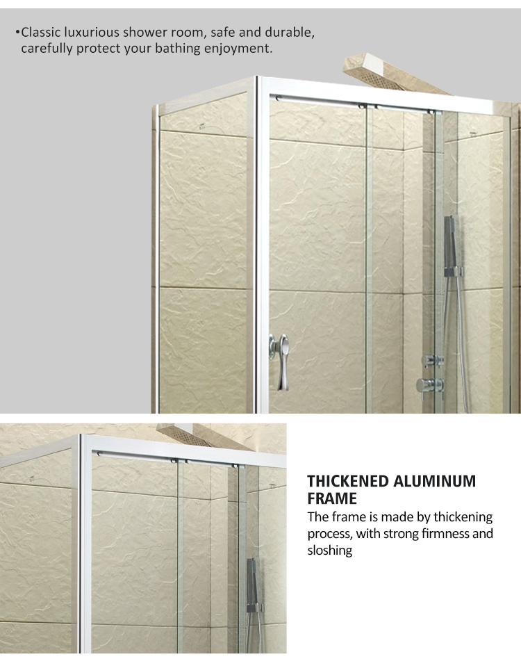 Factory Direct Sales 6MM Tempered Glass Aluminum Frameless Shower Room