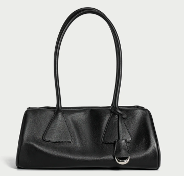 Classic Baguette Leather Shoulder Bag