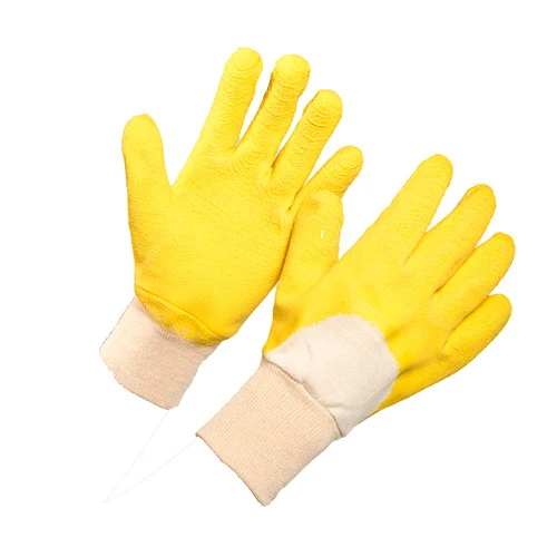 Cotton Shell Coated Latex Crinkle Safety Gloves