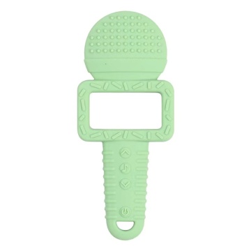 Microphone Design Toy Pacifier Clip Silicone Teether