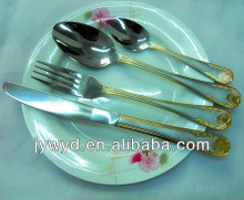 2014 newly design gold cutlery for Russia market