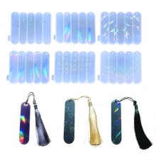 2023 New Holographic Laser Bookmark Silicone Mold for Resin Crafts