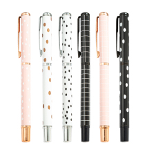 JH Nice Looking Elegant Polka Dots Metal Roller Ball Pen