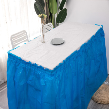 Blue Solid Color Plastic Pe/Peva Table Skirt
