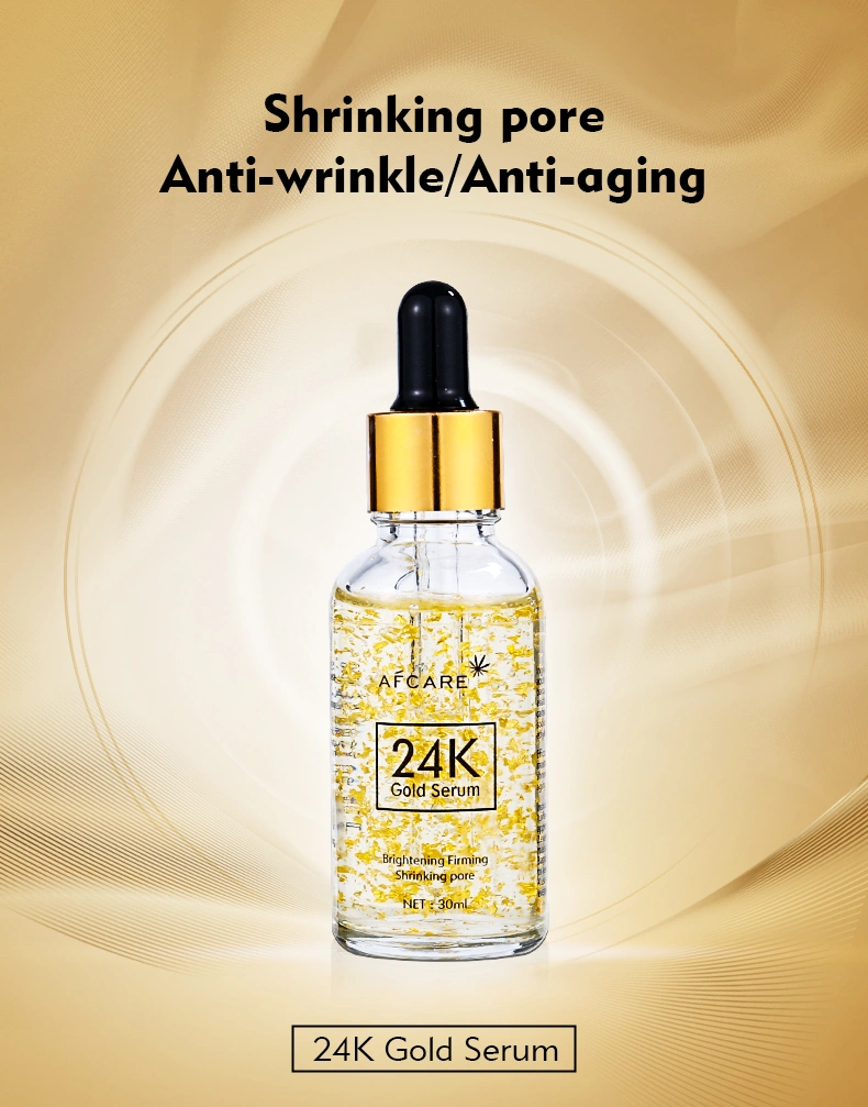 OEM ODM Facial Collagen Moisturizing Lift Firming Anti-Aging Anti-Wrinkles Whitening Face Skin Care 24K Gold Serum