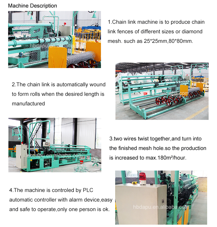 Seamless pattern chain link fence making machine