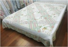 Satin flower handmade cotton ruffle patchwork quilts