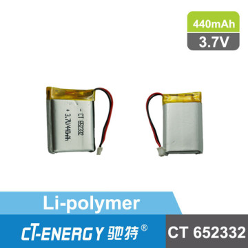 440mAh Lipo battery 652332 for Mining lamp