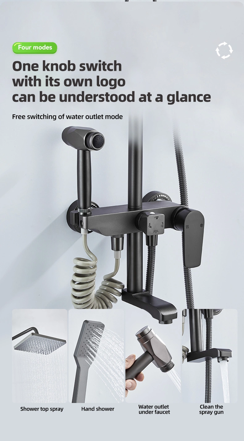 Factory Price High Pressure Constant Temperature Complete Shower Set with Shower Head