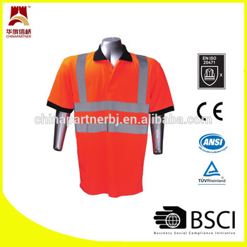 Hi vis safety orange polo shirt