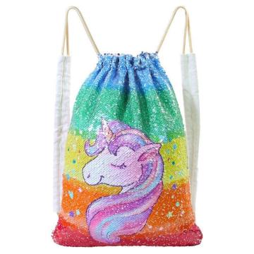 UNICORN SEQUIN DRAWSTRING BAG-0