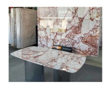 Luxury Home Decor: Polished Bvlgari Pink Marble Slab for Dining Table Tops