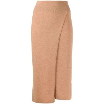 2020 Cashmere Midi Wrap Knitted Skirt