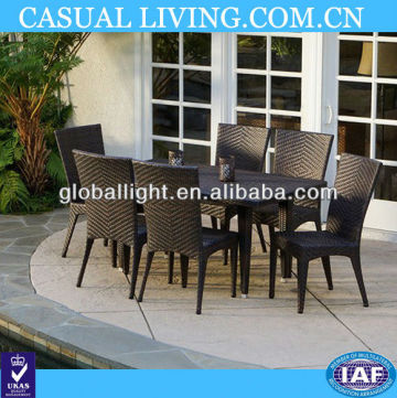 Outdoor Patio Furniture 7pcs Brown All-weather Wicker Dining Set