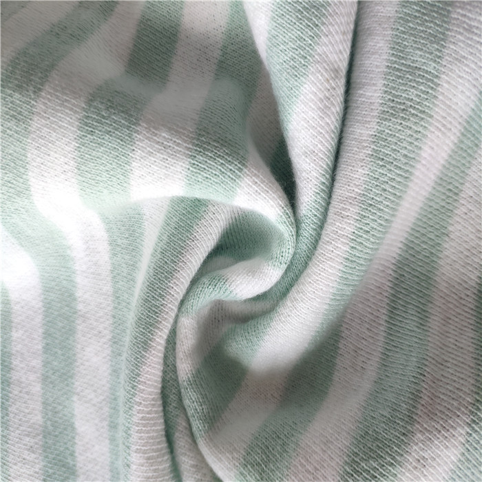 2020 New style 100% organic cotton yarn dyed stripe french terry fabric