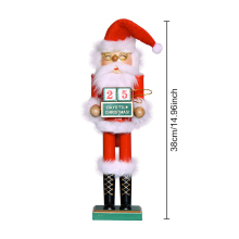 Exquisite 38CM Wooden Santa Claus Countdown Calendar for Christmas Gift