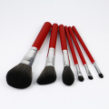 6 pièces de couleur rouge Best Brush Sets for Makeup