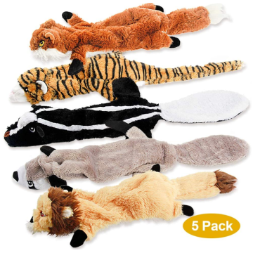 5 Pack Two Squeaky Cute Animals dog toys