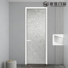Single Panel Diamond Pattern Glass Swing Door