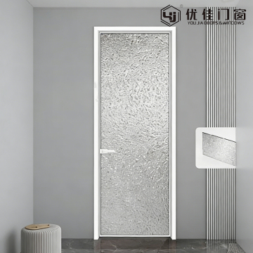 Single Panel Diamond Pattern Glass Swing Door