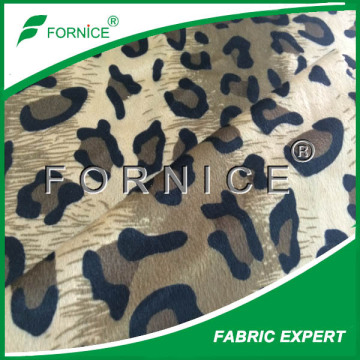 polyester leopard printed synthetic fake animal fur fabric