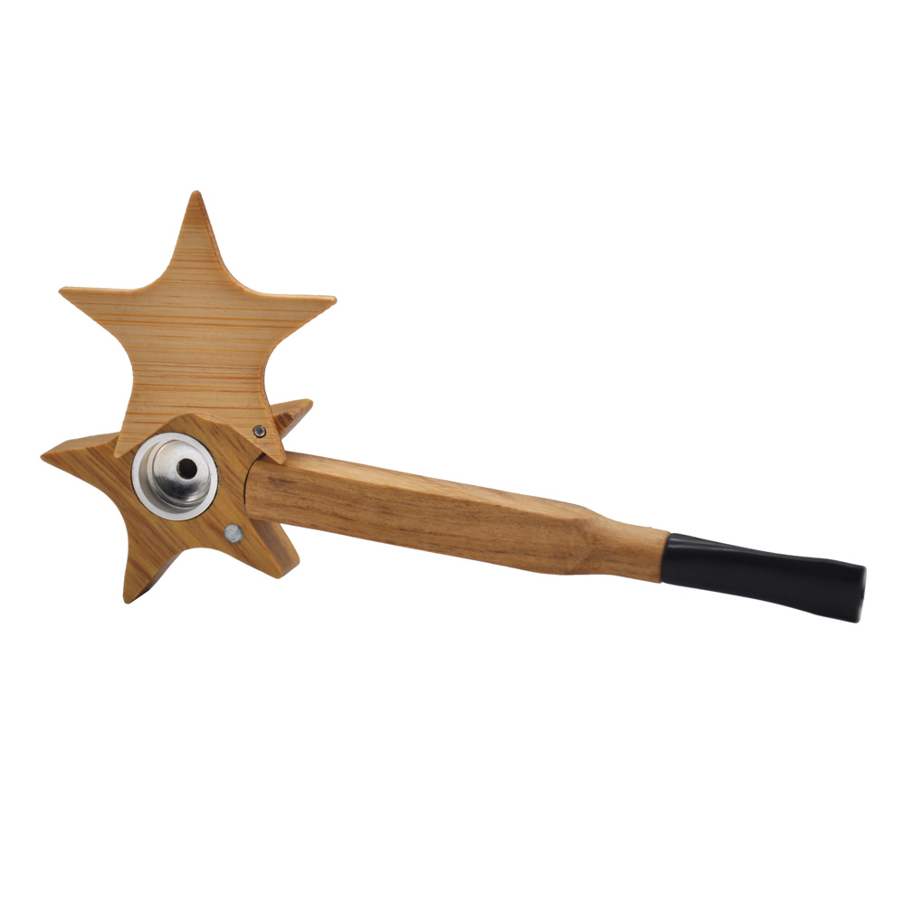 Star Shape Design Weed Smoking Pipe Tobacco Wood Wooden Portable Hidden Stealth Weed Pipe Smoking accessories