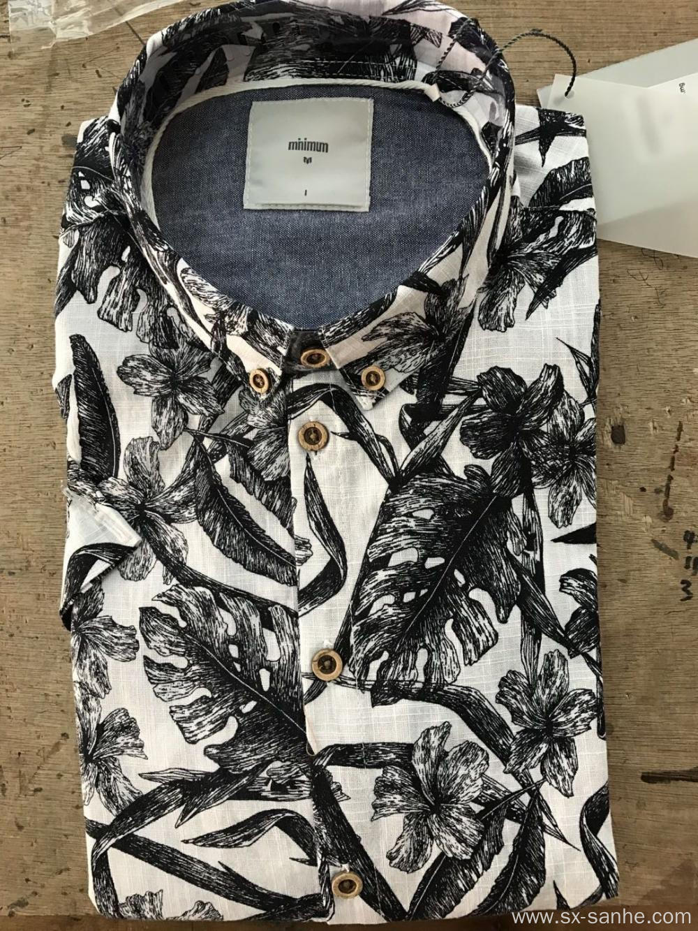 Men's fashion Mosaic large printed cotton shirt