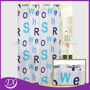 Polyestere Fabric Light Blue Character Shower Curtain