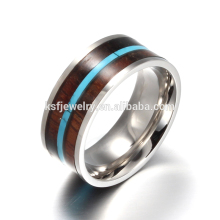 Stainless Steel Jewelry Fashion Hawiian Koa Wood Finger Rings Wholesale
