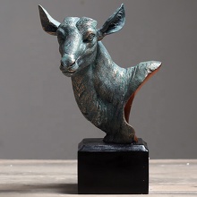 European fiberglass animal sculpture deer head bedroom