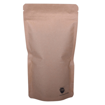 Hot Stamping Karft Paper Stand Up Coffee Packaging Bags Organic Biologisch afbreekbare koffiezakken