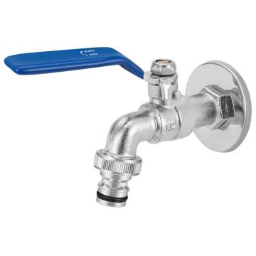 Long neck chrome wall mounted hose zinc bib tap