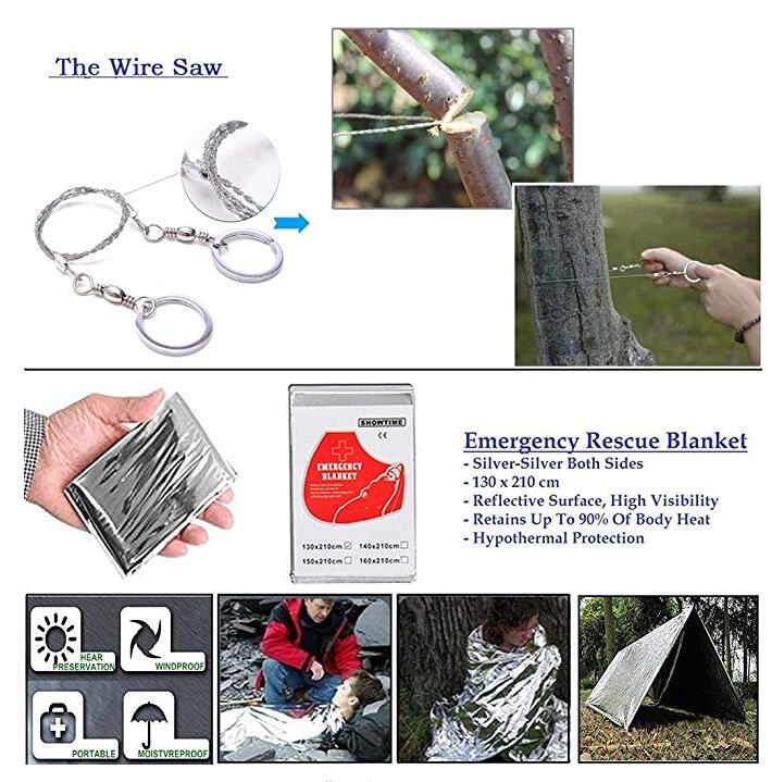 Camping Emergency 12 in 1 Survival Gear Kit,Cool Unique Gifts for Men Husband Dad Boyfriend, Fun Gadget Mens Gifts Ideas