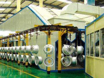 automatic electrostatic spray painting line