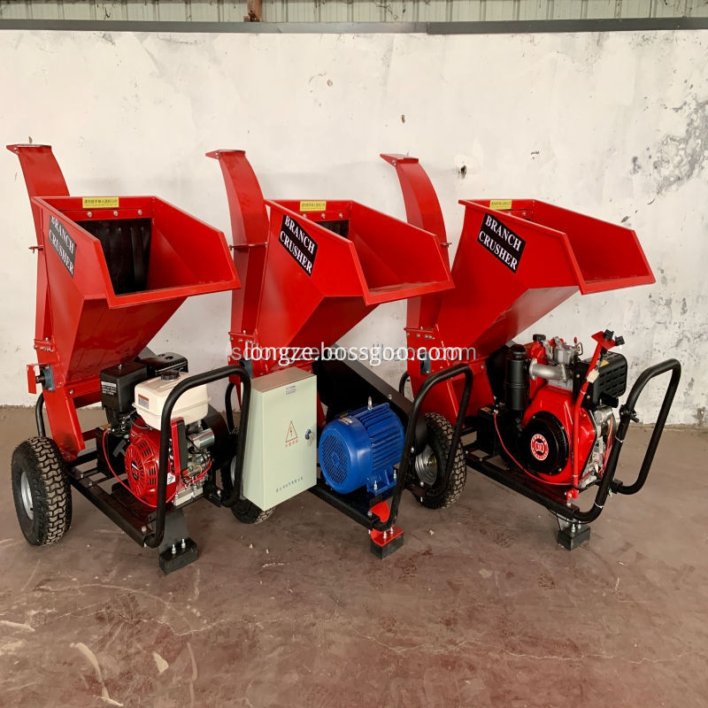 4 tum skärstorlek Rotortyp Towable Wood Chipper Mulcher med motor