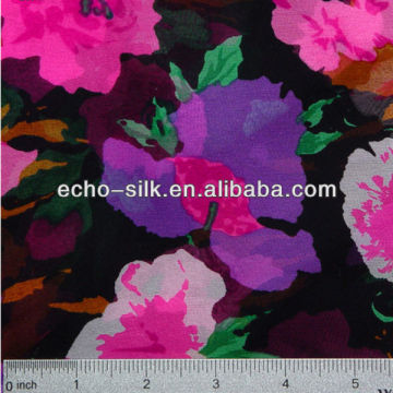 silk chiffon floral printed fabric