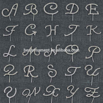 Rhinestone Crystal Monogram Wedding Cake Topper Decoration