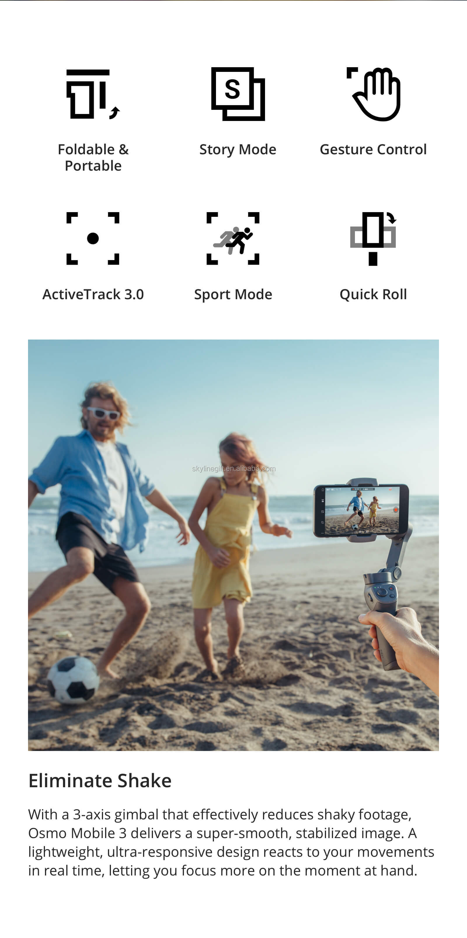 DJI Osmo Mobile 3 Combo foldable gimbal for smartphones
