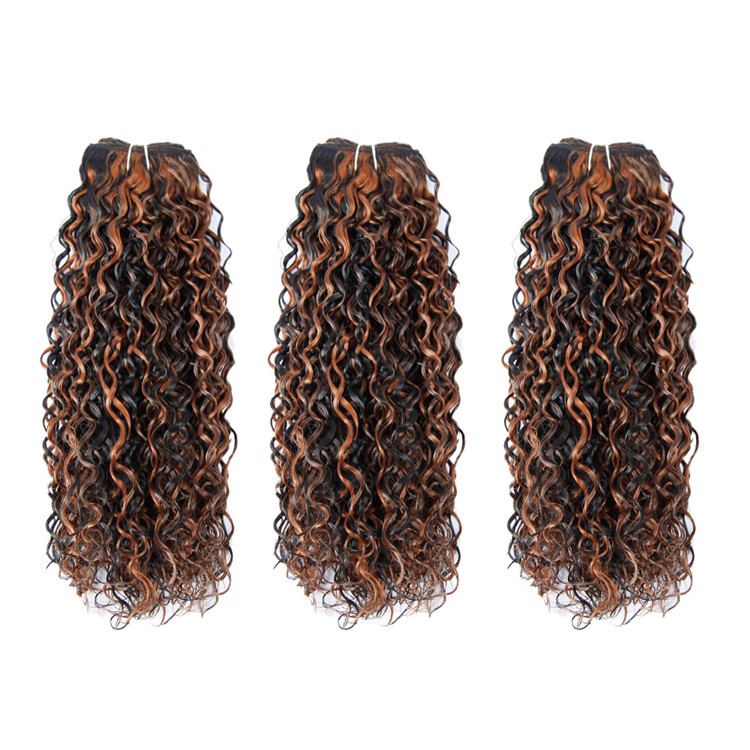 Hot Selling Production DTL Ombre Colors  Pre Stretched Colored Synthetic Hair Extension Bundles
