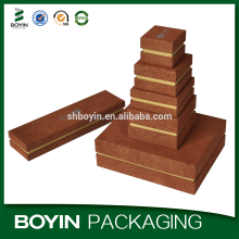 Alibaba China supplier Custom logo flocked jewelry box, paper jewelry box, flocking jewelry box